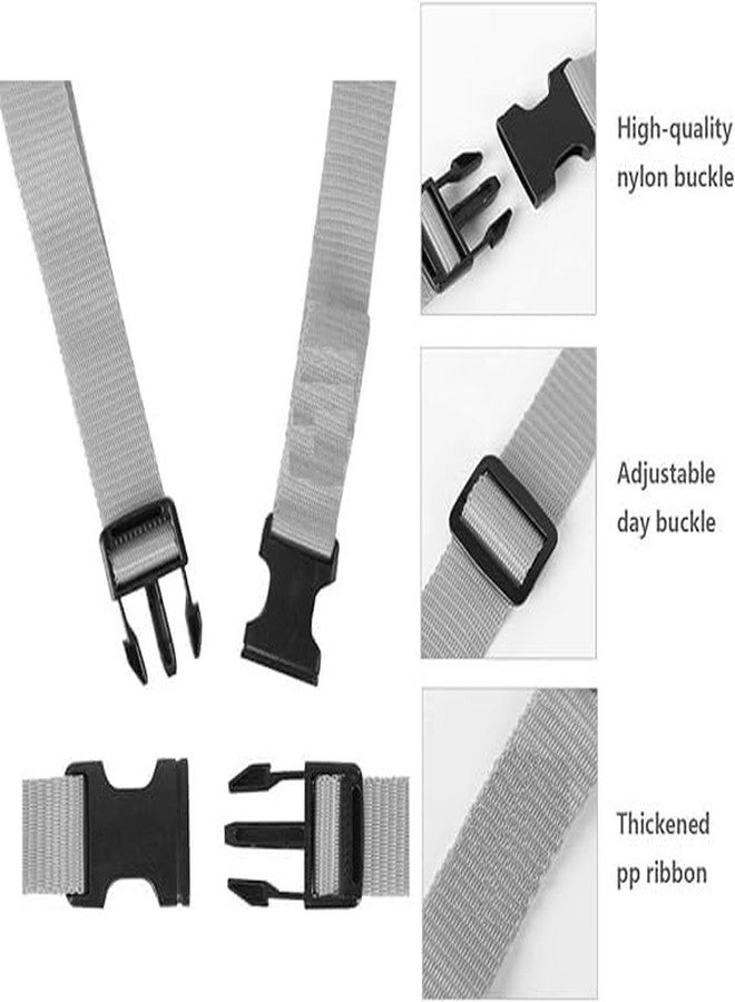 iCONY 4 Piece Luggage Strap with Quick Release Buckle, Adjustable Suitcase Straps and Heavy Duty Strap Buckle Packing Straps Travel Accessories, (1 inch, Grey) - Image 4